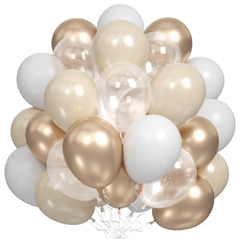 Nude and Gold Balloons