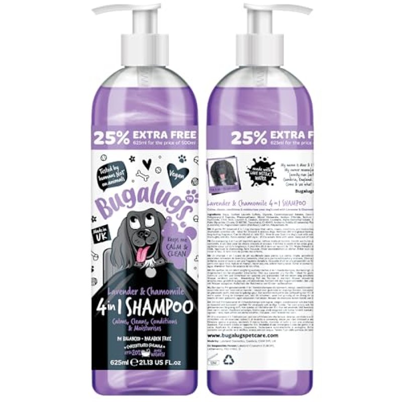Bugalugs Lavender & Chamomile 4-in-1 Dog Shampoo…