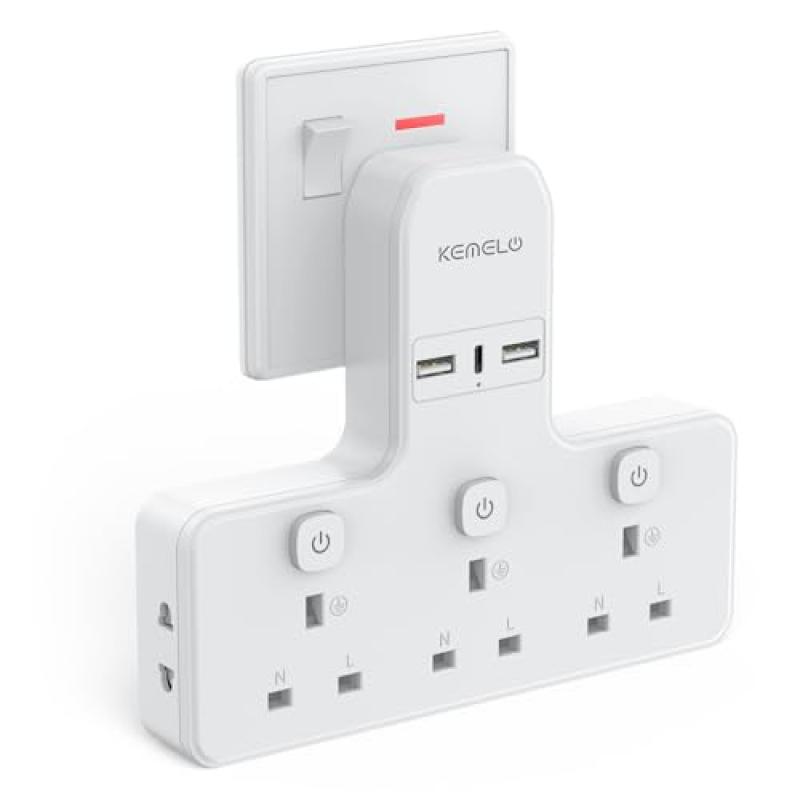 UK Multi Plug Adapter with USB Ports