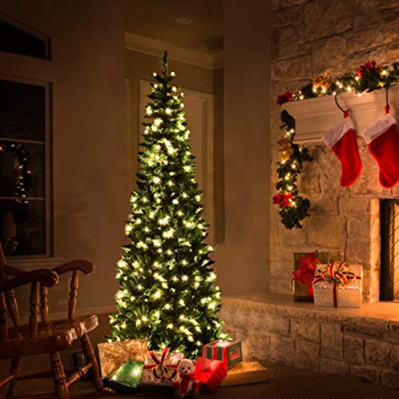 Multigot 6.5FT Pre-Lit Christmas Tree, Slim…