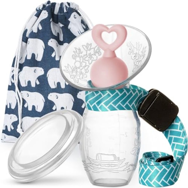 BumbleBee Manual Breast Pump, Hands-Free Silicone…
