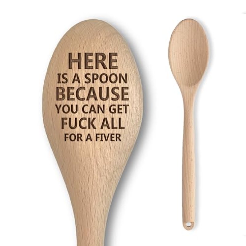 Humorous Engraved Wooden Spoon