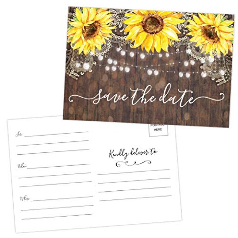 Sunflower Save the Date Cards