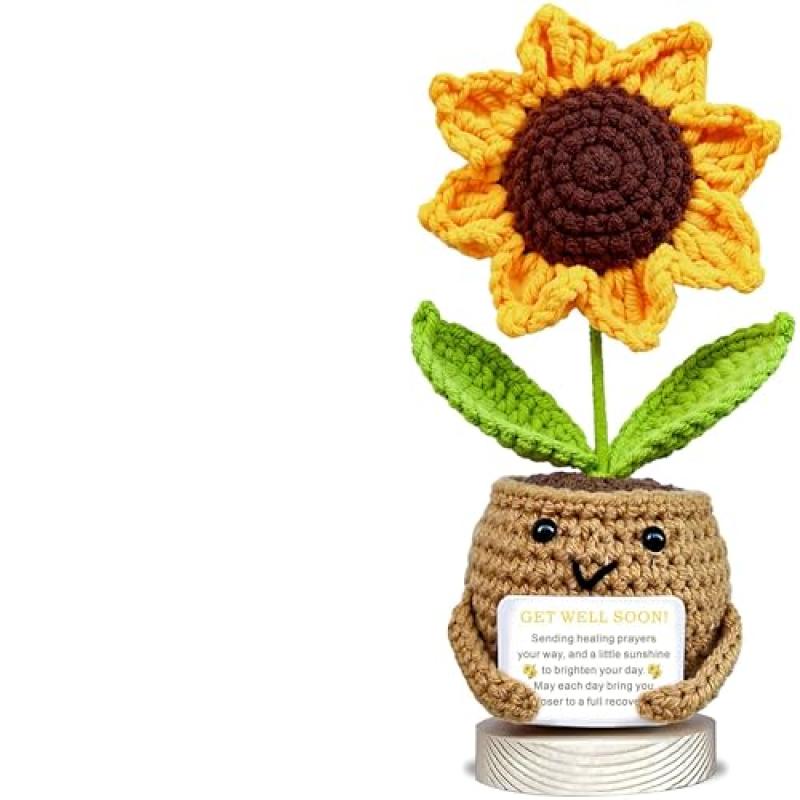 Sunflower Crochet Doll - Get Well Soon Gift