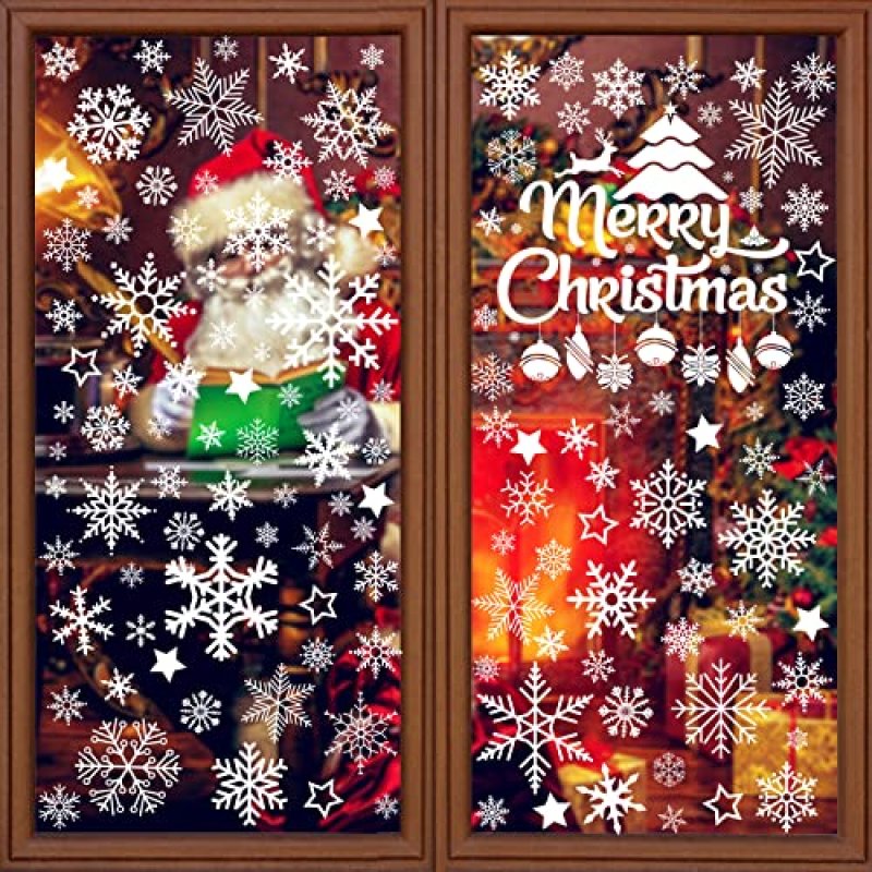Funnlot 345 Pcs Snowflake Window Stickers…