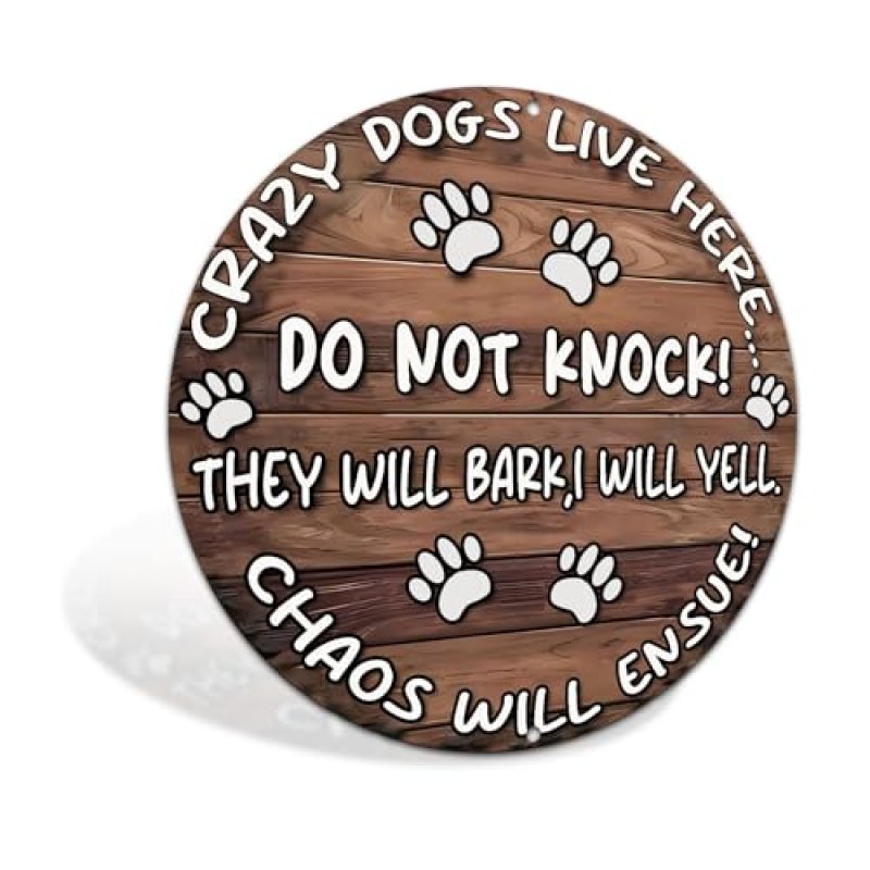 Funny No Soliciting Warning Door Sign Crazy Dogs…
