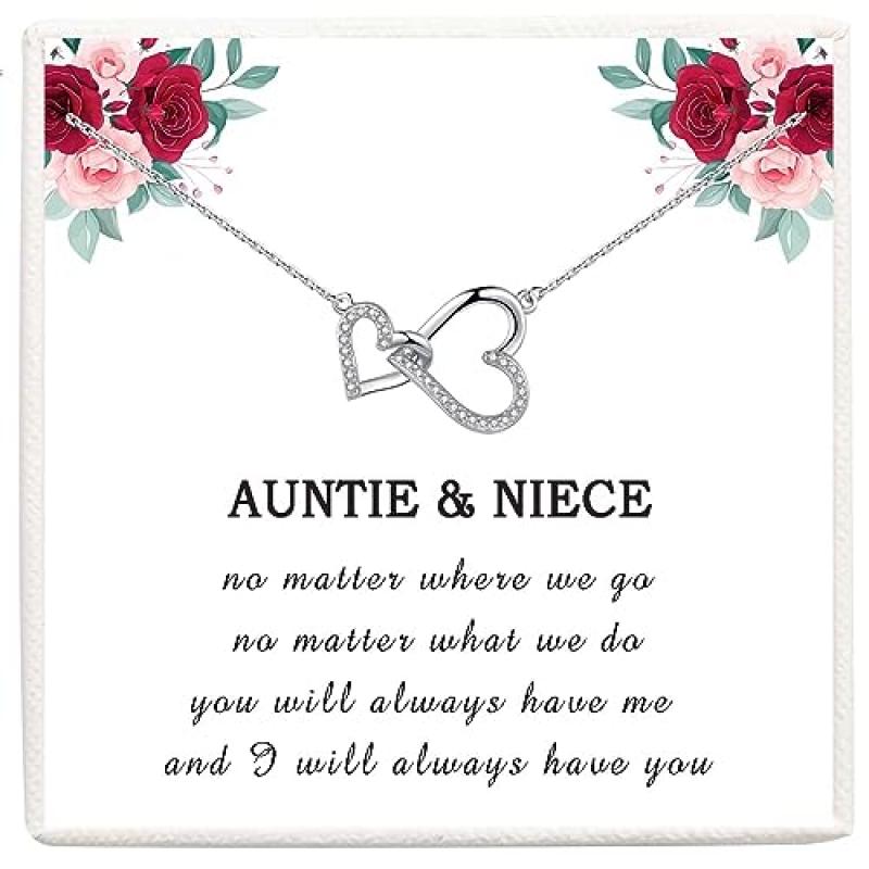 VOSAP Auntie Niece Hearts Necklace