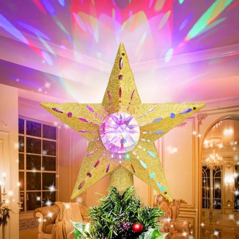Quntis Christmas Tree Topper Star with 3D…