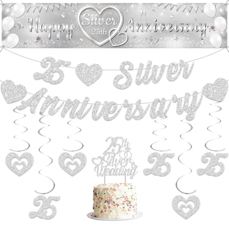 Aurmonigo 25th Wedding Anniversary Decorations -…