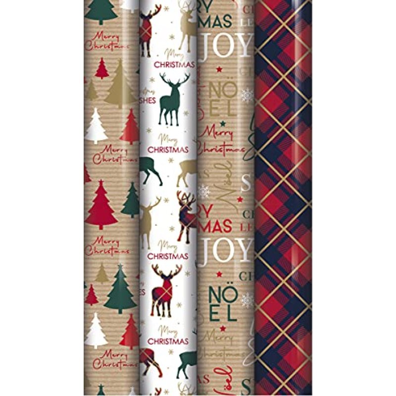 Eurowrap 4 x 5M Rolls of Wrap Wrapping Paper…