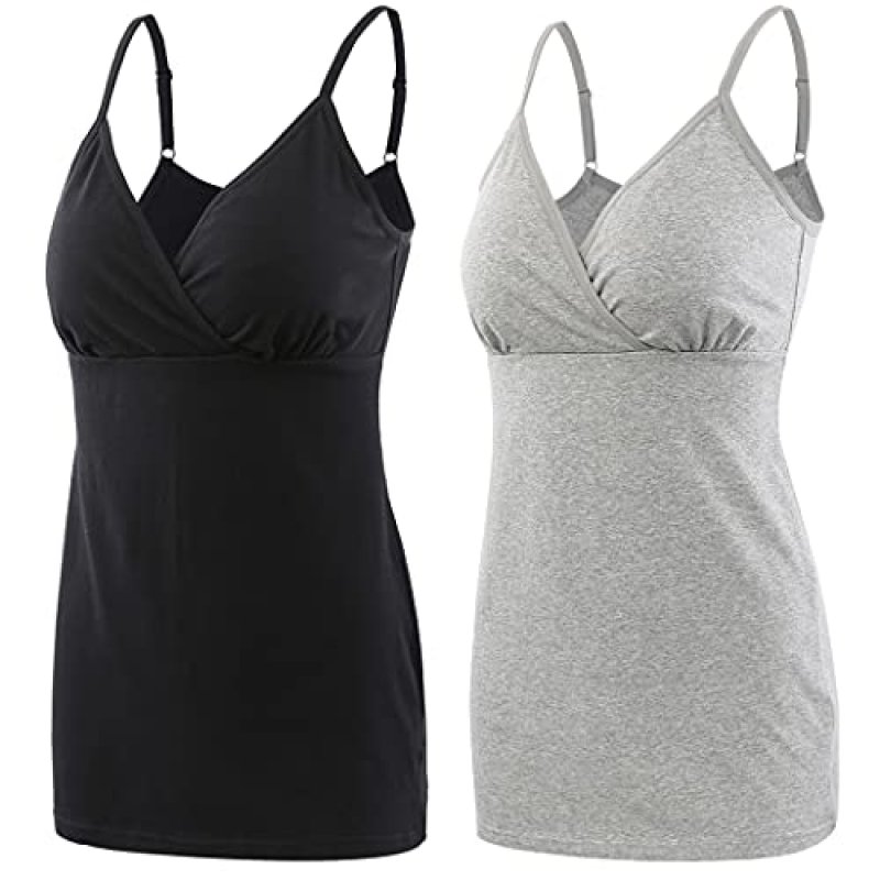 COLOMI Nursing Tank Tops Built in Bra for…