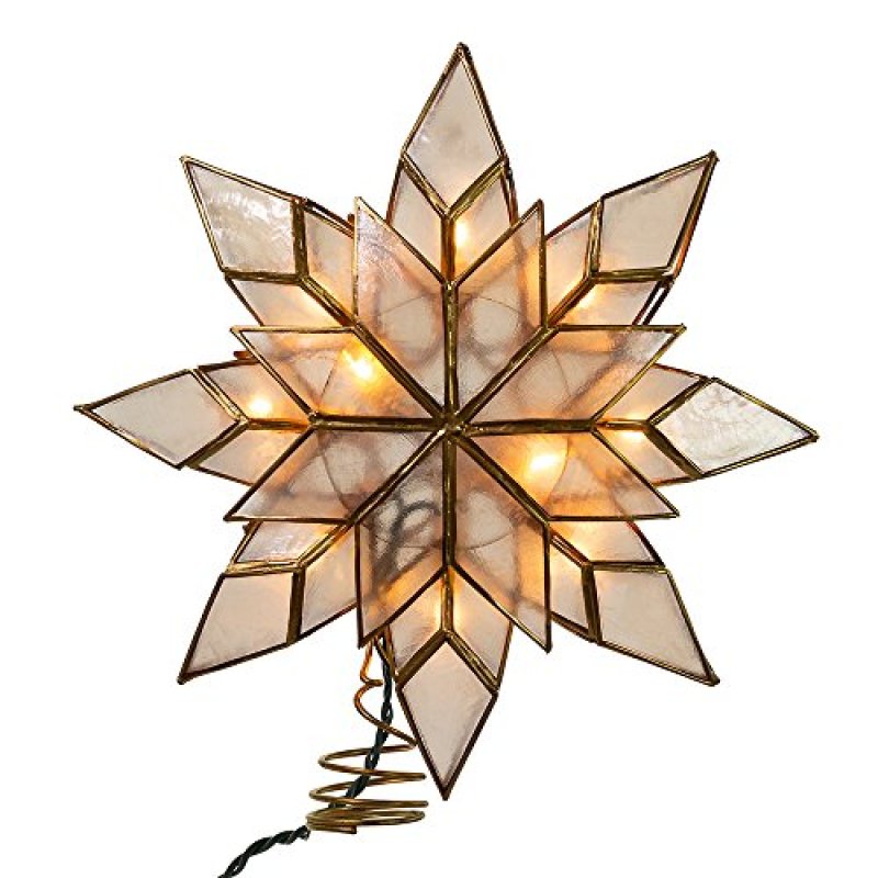 Kurt Adler 8.5-Inch Capiz Star Tree Topper with…