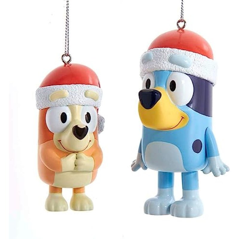 Kurt Adler Bluey and Bingo Ornaments, 2 Assorted