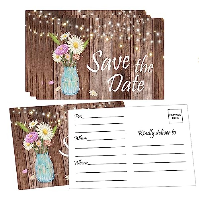 Rustic Save the Date Postcards
