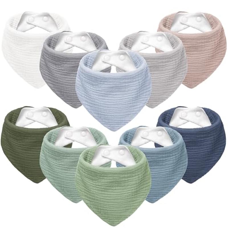Susurration Muslin Baby Bibs 10Pack