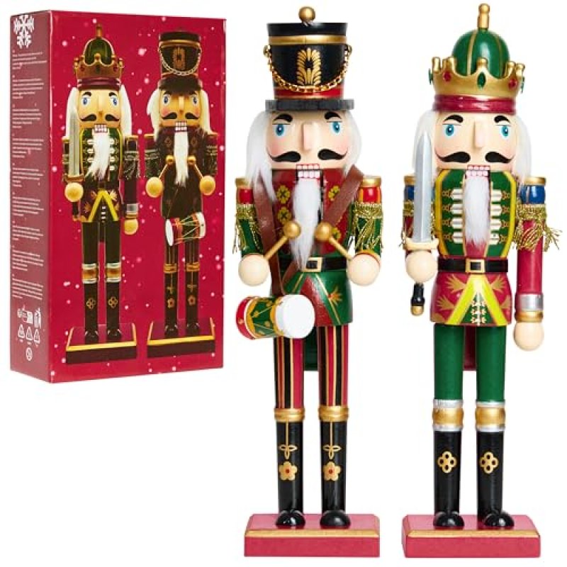 DECO EXPRESS Nutcracker Pack of 2 Wooden…
