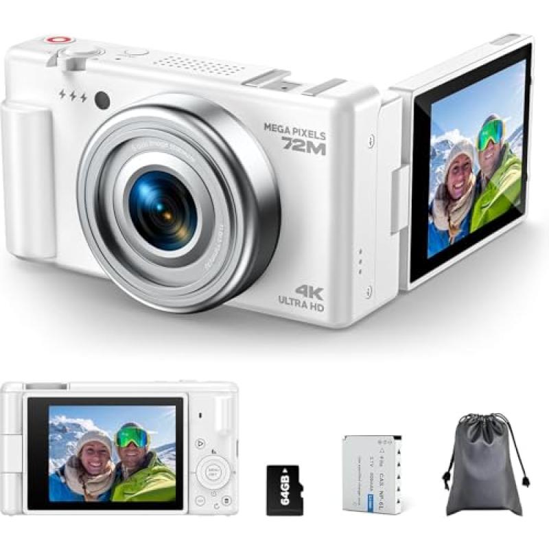 Autofocus Digital Camera with Flip Screen