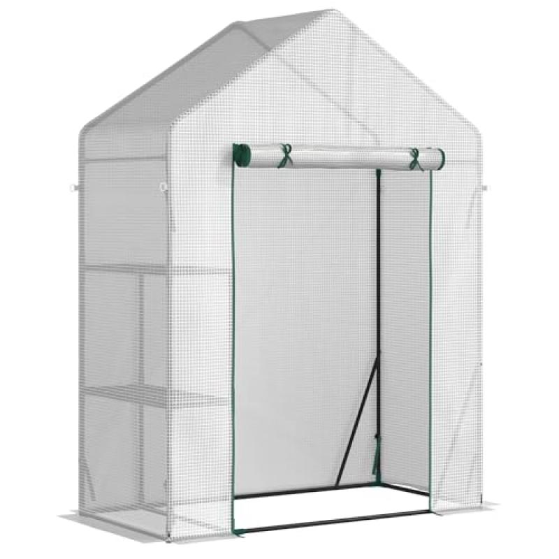 Outsunny Greenhouse with 2 Tier Shelf