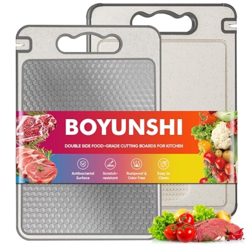 BOYUNSHI Cutting Board for Kitchen Double Sided…