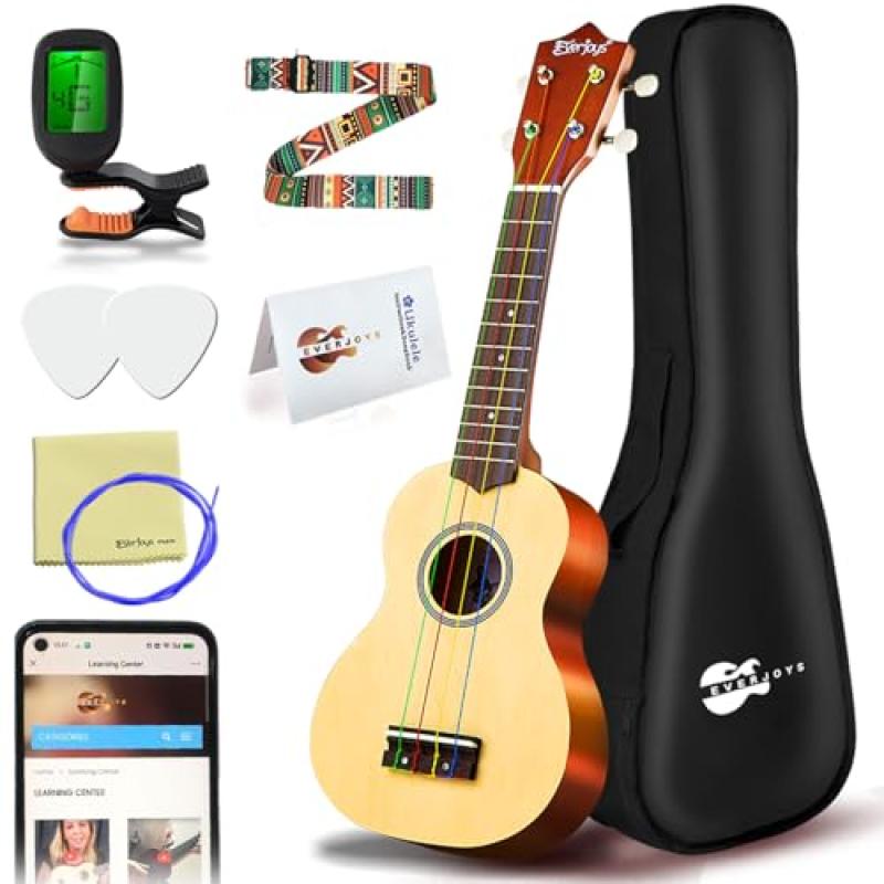 Everjoys Soprano Ukulele Beginner Kit