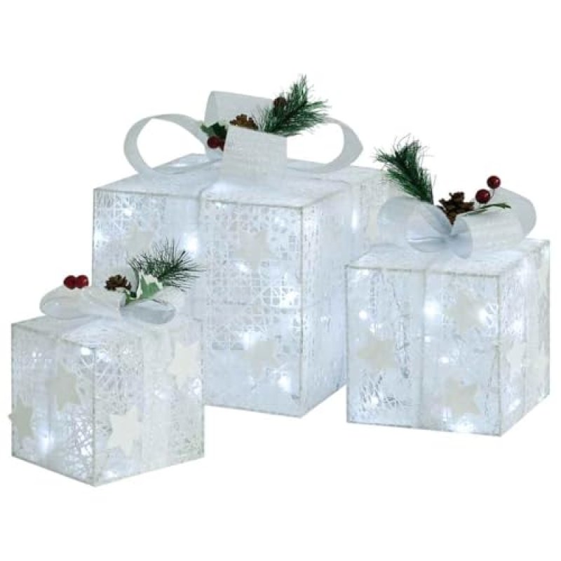 vidaXL Lighted Christmas Gift Boxes