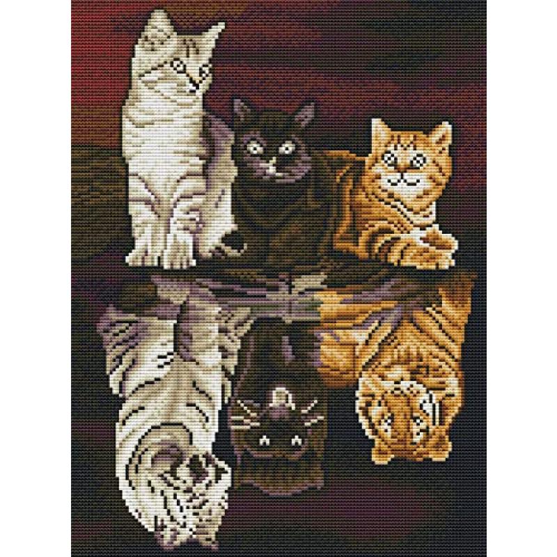 Awesocrafts Cat Tiger Cross Stitch Kit