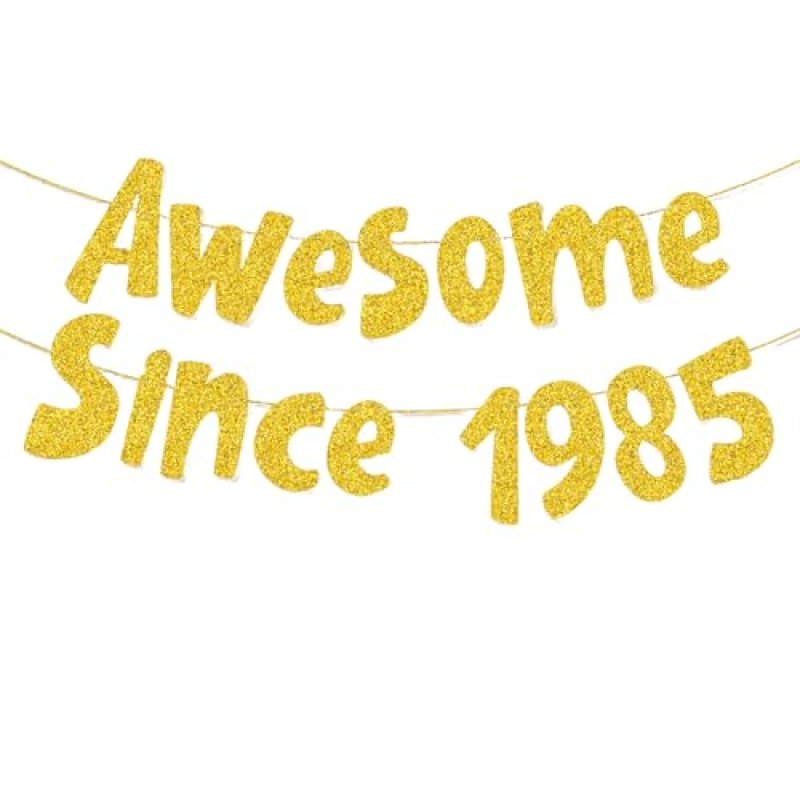 Awesome Since 1985 Gold Glitter Banner - 40th…