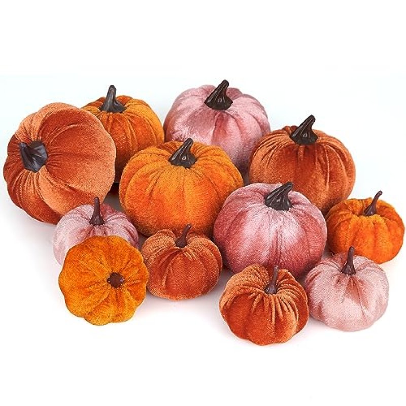 Ywlake 12 Pcs Artificial Pumpkins Assorted Sizes…