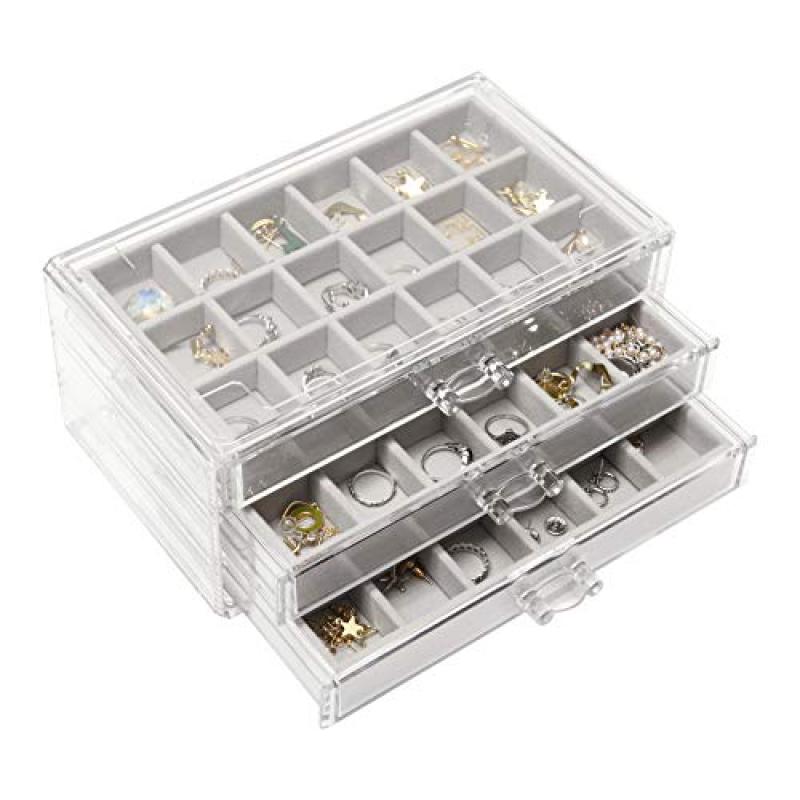 Nwvuop Acrylic Jewelry Box with Drawers