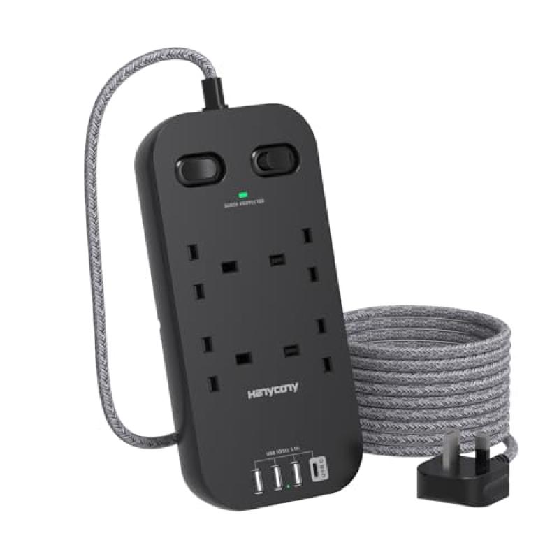 Extension Lead with USB Slots, Surge Protection