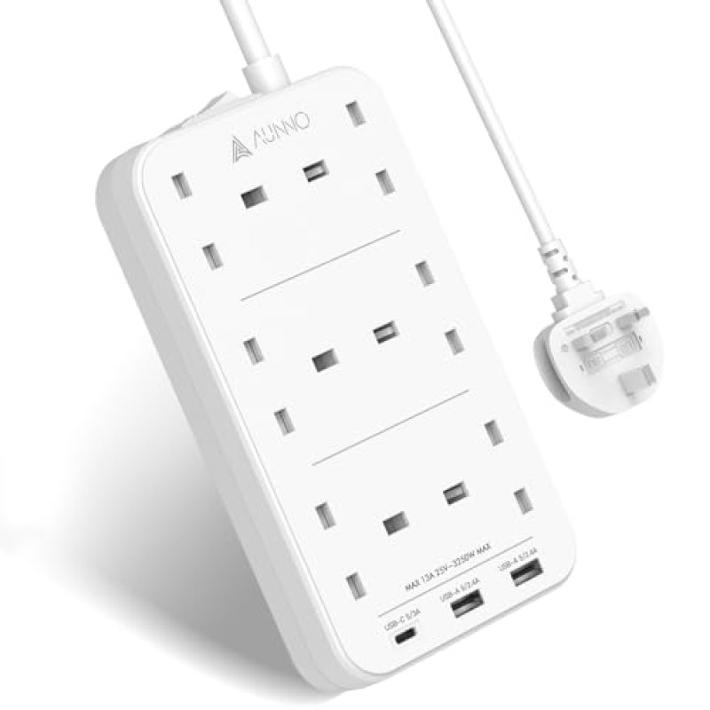 AUNNO Extension Lead with USB Ports