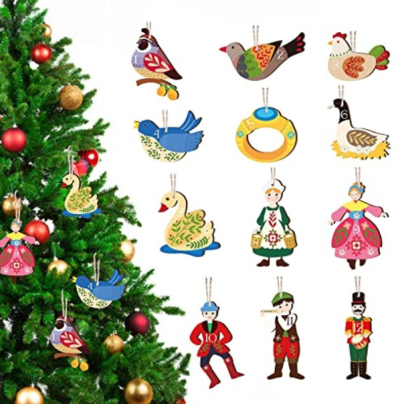 Xylolfsty 12 Days of Christmas Ornaments,…
