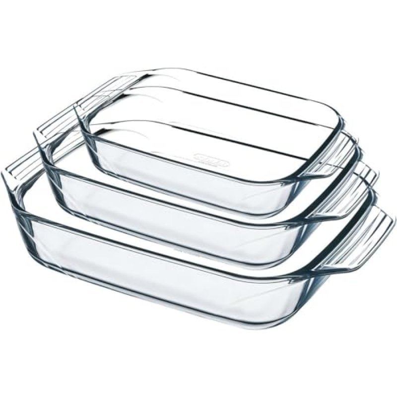 Pyrex 8023510 Set of 3 Borosilicate Glass Oven…