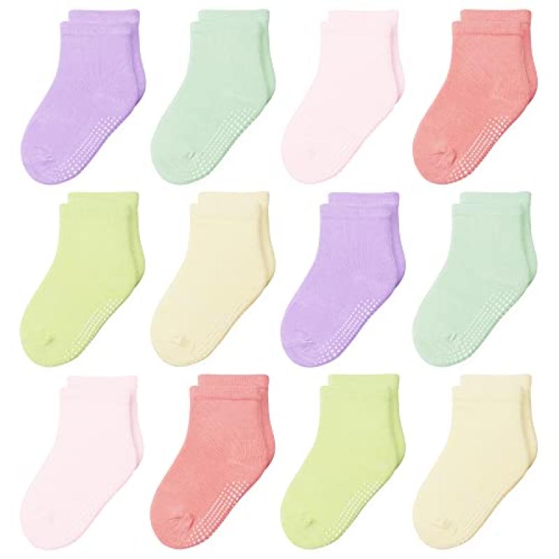 HYzgb Toddler Girls' Non-Slip Crew Socks