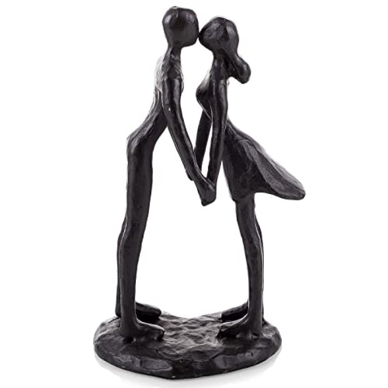 Sziqiqi Kissing Couple Cast Iron Statue