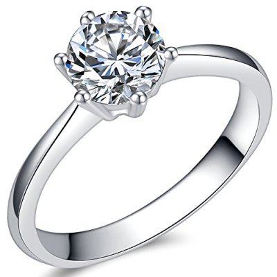 1.0 Carat Classical Stainless Steel Solitaire…