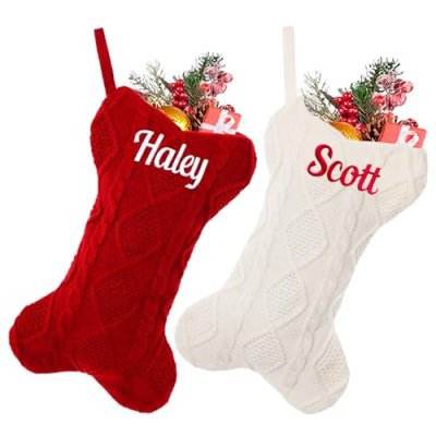 CRSTAFU 1Pc Personalized Dog Christmas Stockings,…