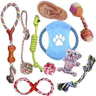 VIROSA 10 Pack Dog Rope Set –Durable Chew & Tug…