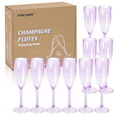 XUWAIDSGN 10 Pcs Champagne Flutes Plastic Wine…