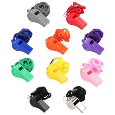10 Pcs Plastic Whistles Sports Whistles, Loud…