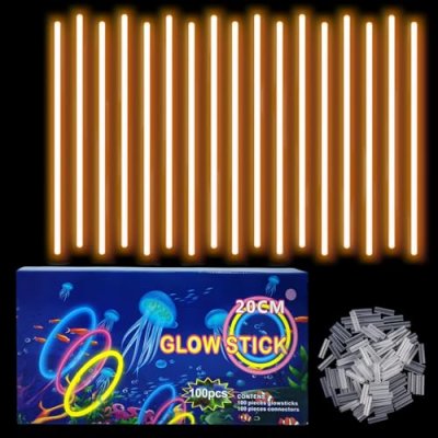 COSORO 100Pcs Orange Glow Sticks Party Packs for…