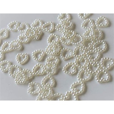 HONGBE 100 Ivory Pearl Heart Shape Bead Wedding…