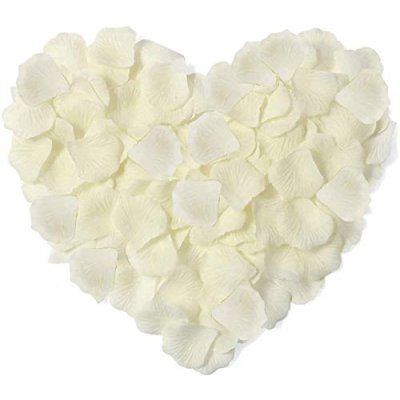 HONGCI 1000pcs Silk Ivory Artificial Rose Petals …