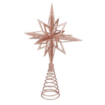 11 Inch Rose Gold Christmas Tree Topper Star,…