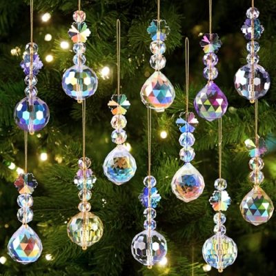 XIMISHOP 12PCS 22mm Christmas Tree Crystal Balls…