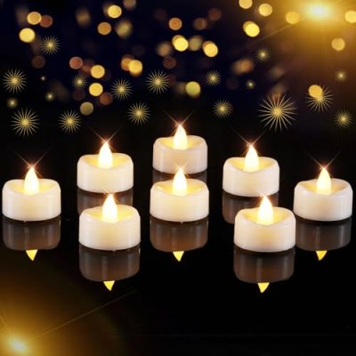 AMAGIC 12 Pack Warm White Tea Lights Battery…