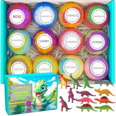 12 pack of bath bombs for kids with surprise toy…