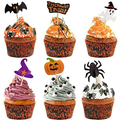 FEPITO 120 Piece Halloween Decoration Set -…