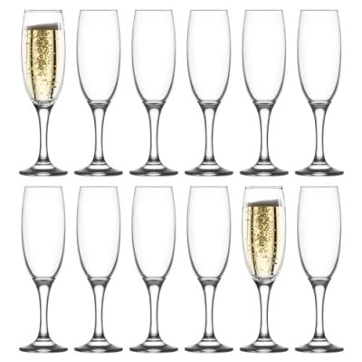 LAV 12x 220ml Empire Glass Champagne Flutes -…