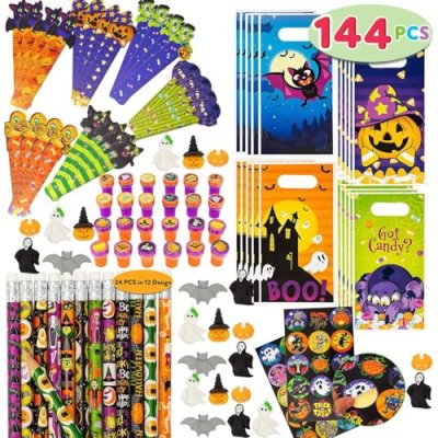 JOYIN 144 Pieces 24 Pack Assorted Halloween…